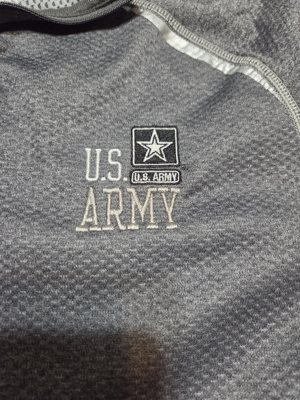 Under Armour Men’s Size L U.S. Army 1/4 Zip Pullover Grey Loose Fit Activewear